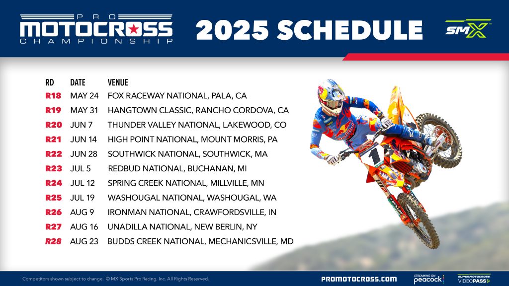 Confirmed 2025 AMA Pro Motocross calendar announced