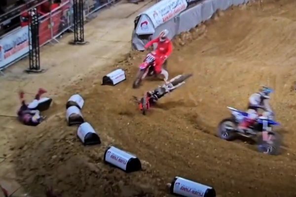 Jett Lawrence down hard in Paris!